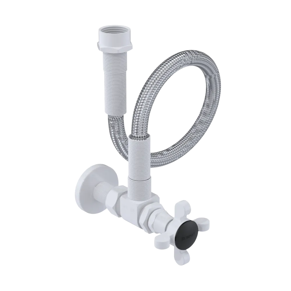 Rubinet Exposed Supply Kit (classic) x2 White