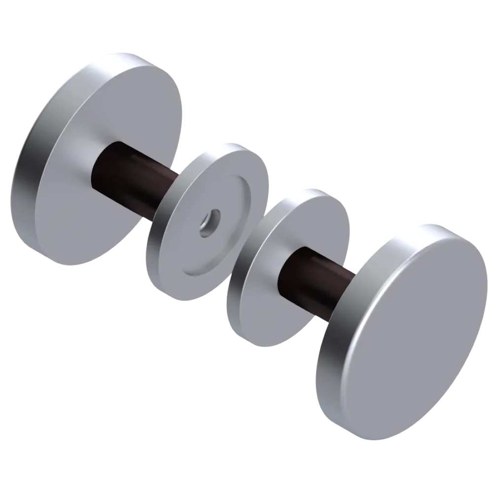 Rubinet Shower Door Knob (set) Satin Chrome