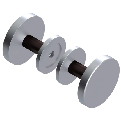 Rubinet Shower Door Knob (set) Satin Chrome