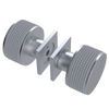 Rubinet Shower Door Knob (set) Satin Chrome