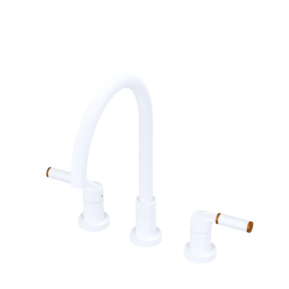 Rubinet Widespread Kitchen Set Matt White