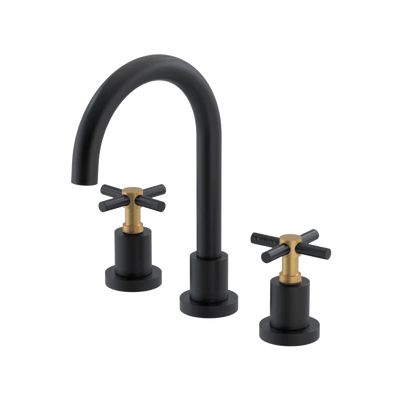 Rubinet Widespread Lav. Set. (less drain) Matt Black