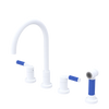 Rubinet Widespread Kitchen Set with Hand Spray Matt White