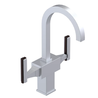 Rubinet Single Hole Dual Handle Lav. Set. (less drain) Satin Chrome
