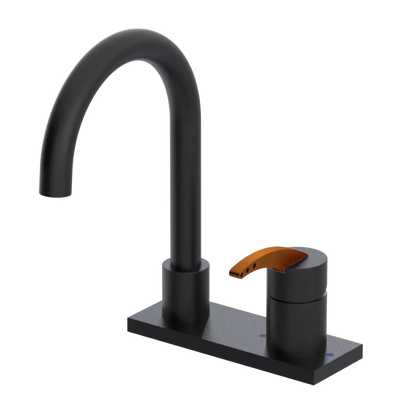 Rubinet 4" Centre Single Control Lav. Set. (less drain) Matt Black