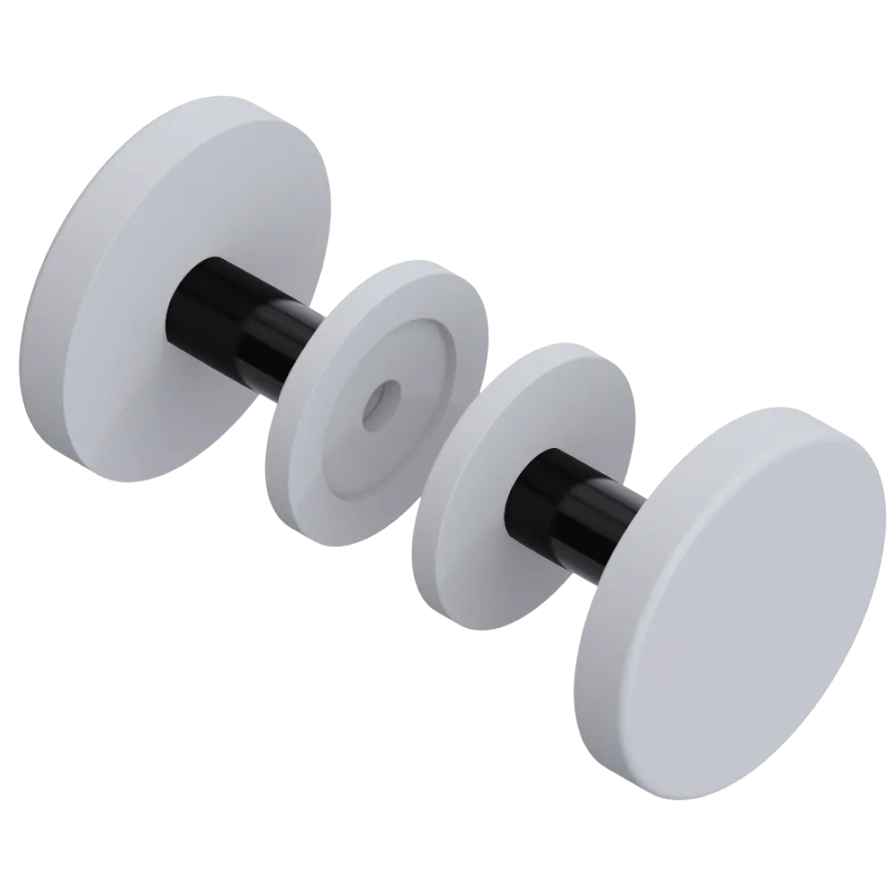 Rubinet Shower Door Knob (set) Matt White