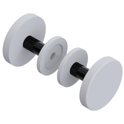 Rubinet Shower Door Knob (set) Matt White