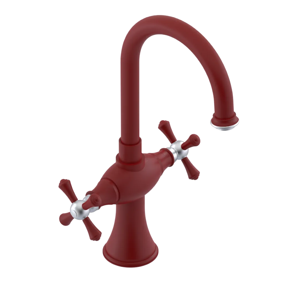 Rubinet Single Hole Dual Handle Lav. Set. (less drain) Maroon