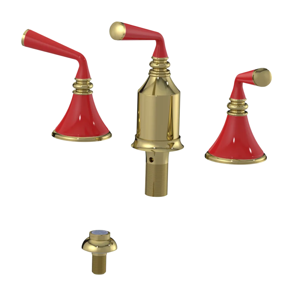 Rubinet Bidet Fitting with Spray, Diverter, and Vacum Breaker (Less Drain) Natural Brass