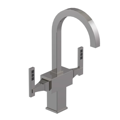 Rubinet Single Hole Dual Handle Lav. Set. (less drain) Polished Nickel