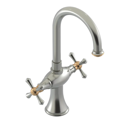 Rubinet Single Hole Dual Handle Lav. Set. (less drain) Satin Nickel