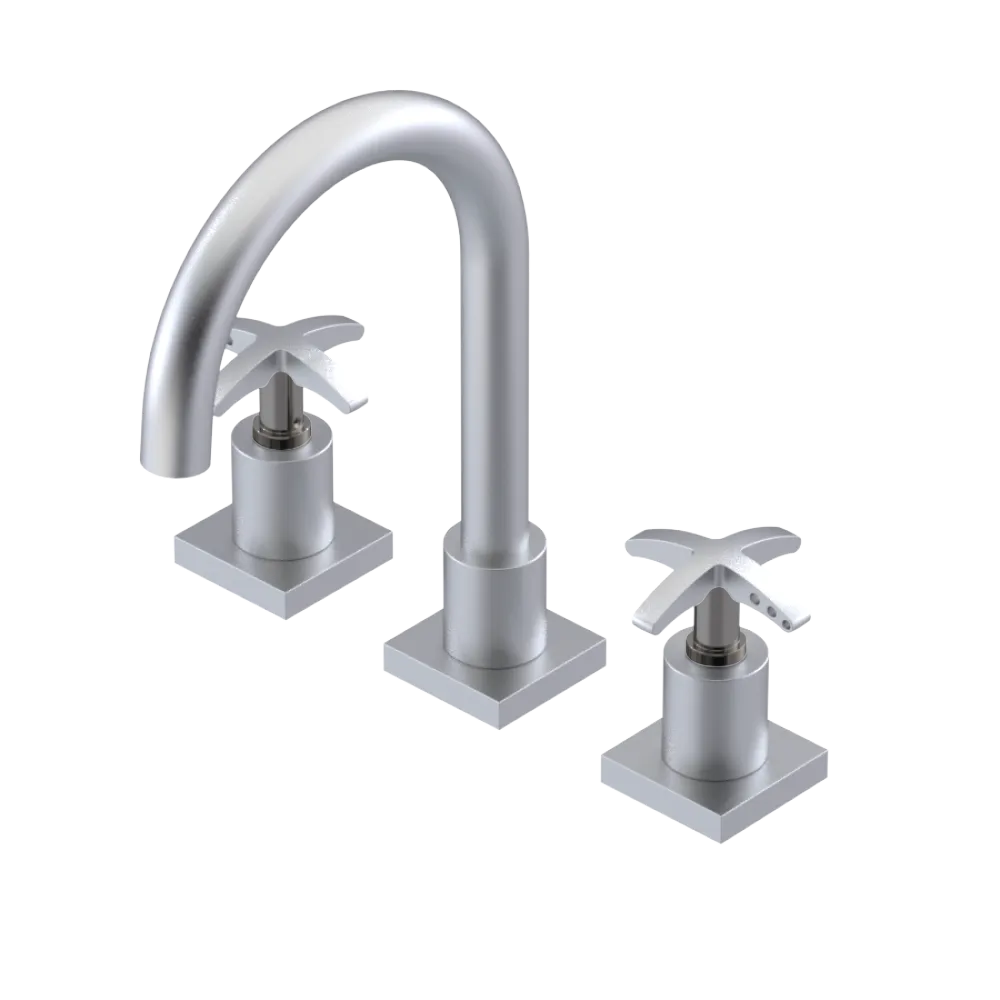 Rubinet Widespread Lav. Set. (less drain) Satin Chrome