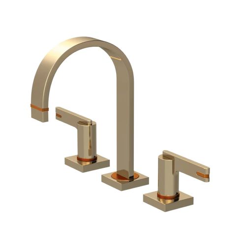 Rubinet Widespread Lav. Set. (less drain) Gold