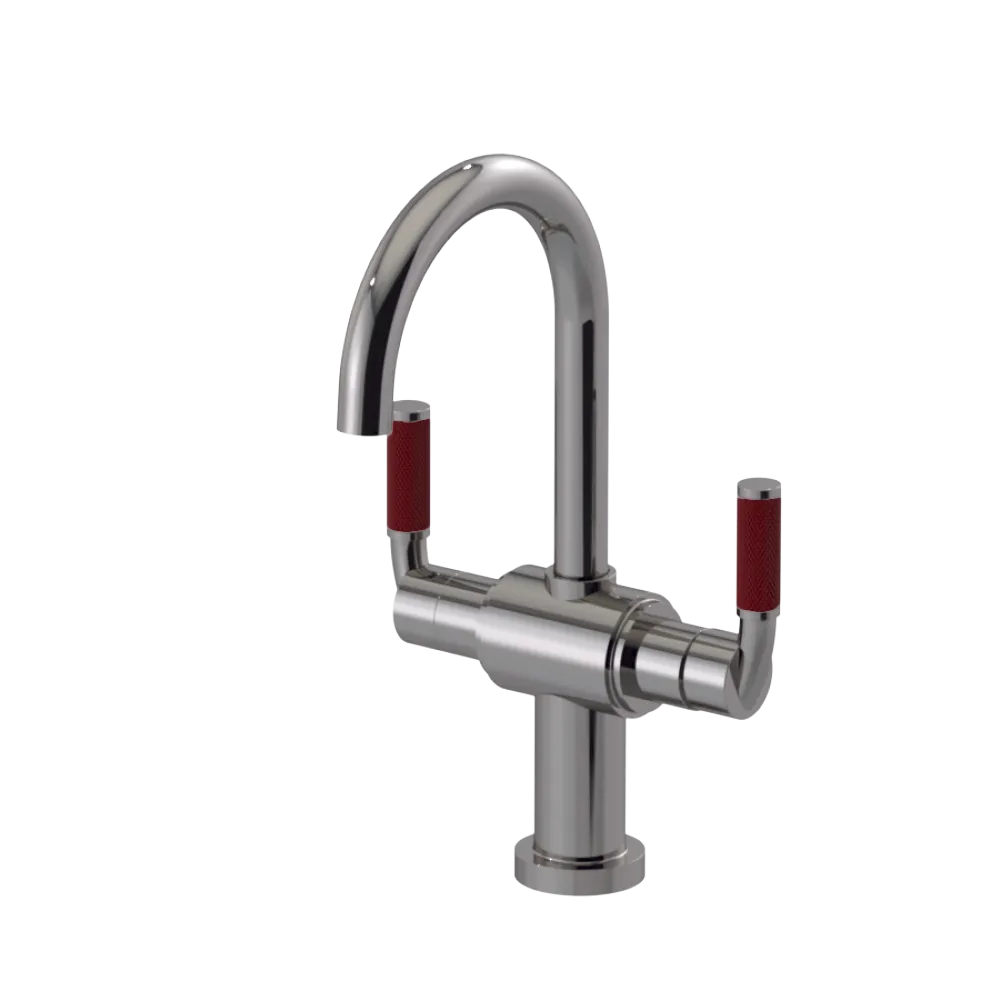 Rubinet Single Hole Dual Handle Lav. Set. (less drain) Polished Nickel