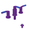 Rubinet Bidet Fitting with Spray, Diverter, and Vacum Breaker (Less Drain) Purple Haze