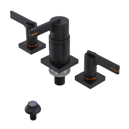 Rubinet Bidet Fitting with Spray, Diverter, and Vacum Breaker (Less Drain) Matt Black