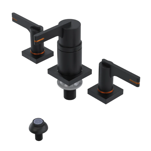 Rubinet Bidet Fitting with Spray, Diverter, and Vacum Breaker (Less Drain) Matt Black