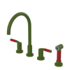Rubinet Widespread Kitchen Set with Hand Spray Green Envy