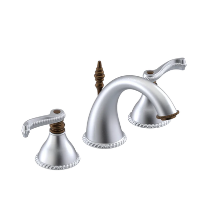 Rubinet Widespread Lav. Set. (less drain) Satin Chrome