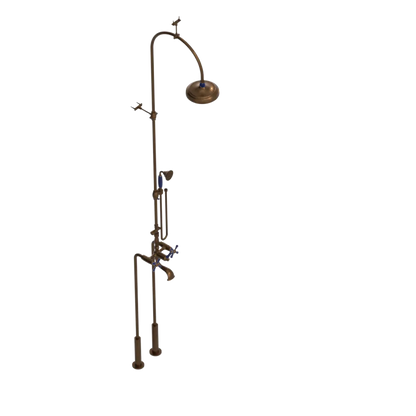Rubinet Floor Mount Tub & Shower with hand held shower Tuscan Brass