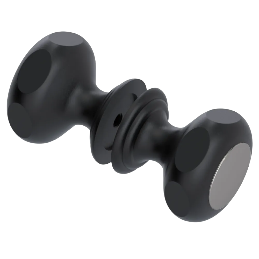 Rubinet Shower Door Knob (set) Matt Black