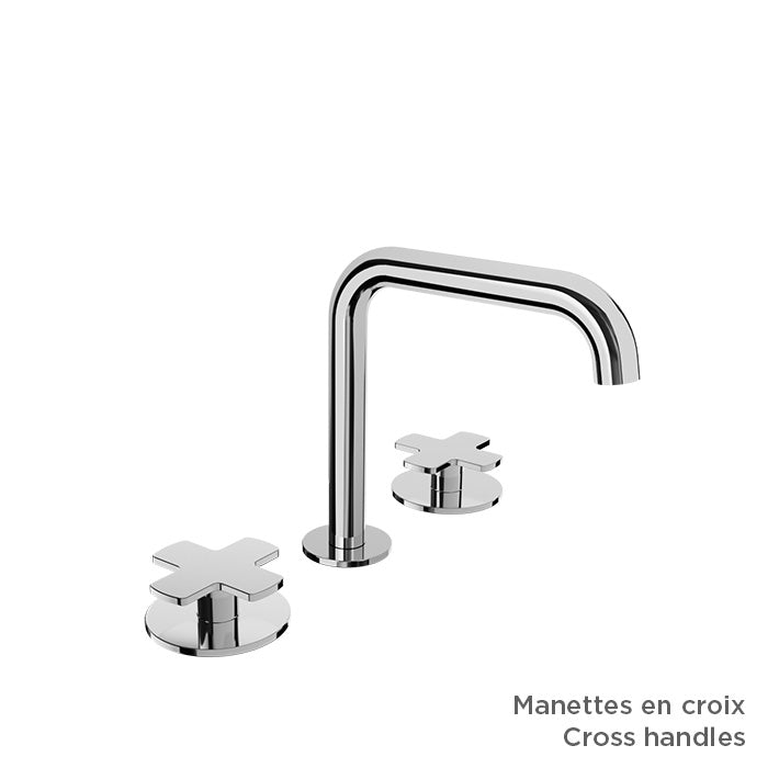 Baril 8" c/c lavatory faucet (without handle), drain included