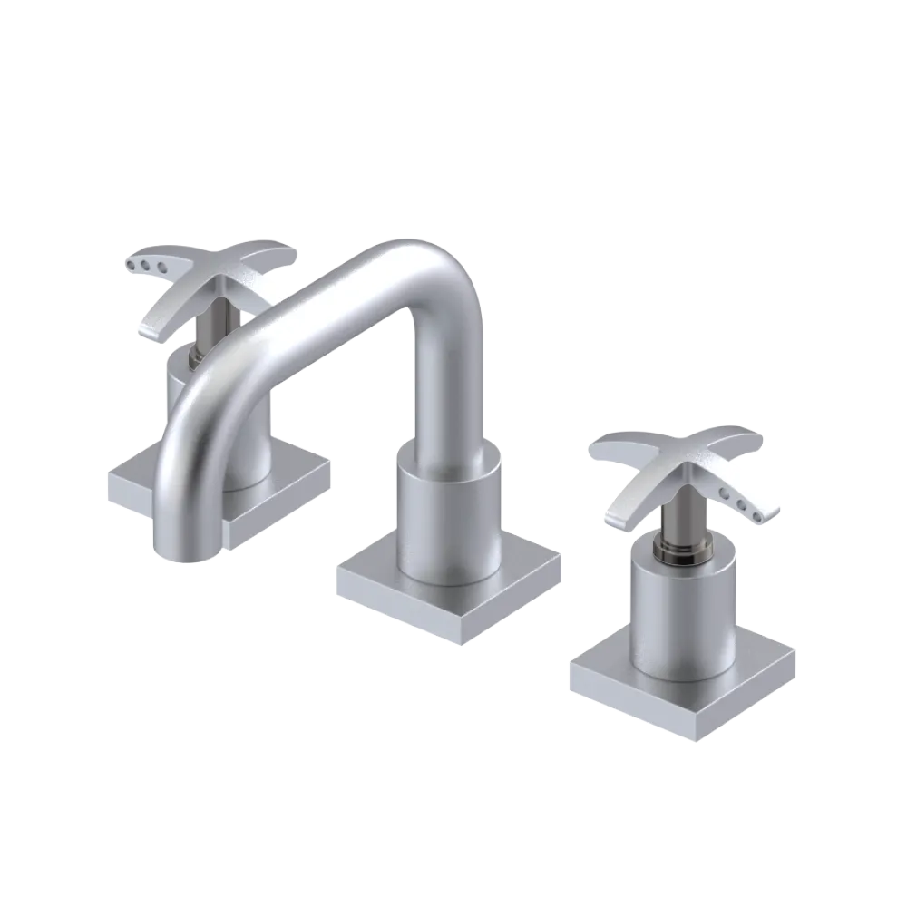 Rubinet Widespread Lav. Set. with Genesis spout (less drain) Satin Chrome