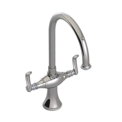 Rubinet Two Handle Single Hole Kitchen Set Polished Nickel