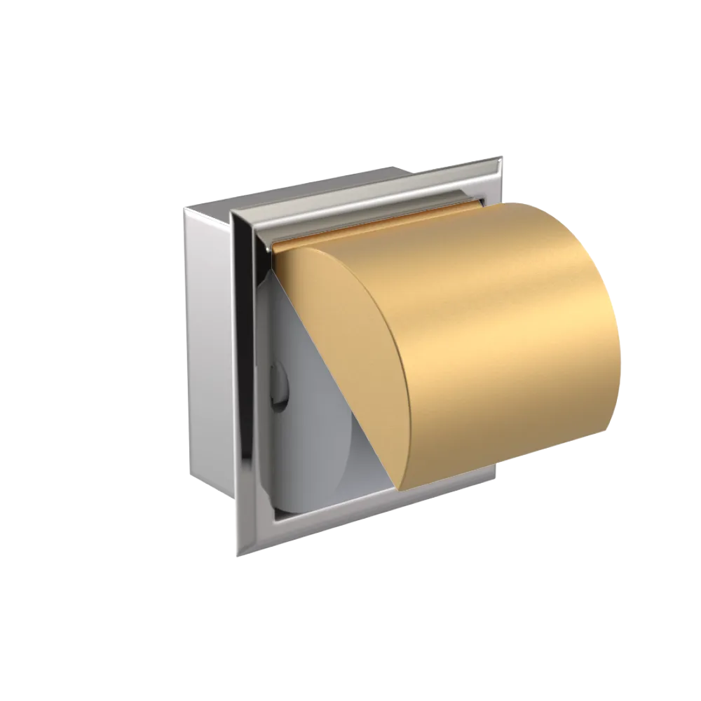 Rubinet RECESSED TOILET PAPER HOLDER Polished Nickel