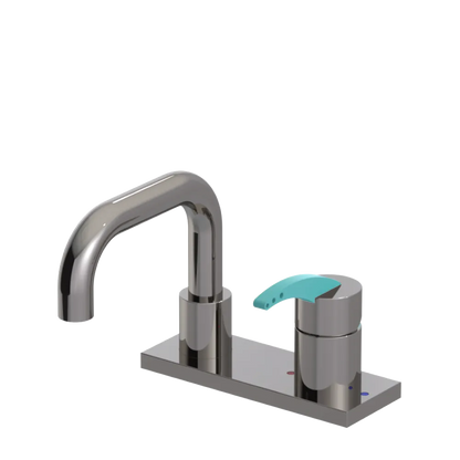 Rubinet 4" Centre Single Control Lav. Set. with Genesis spout (less drain) Polished Nickel