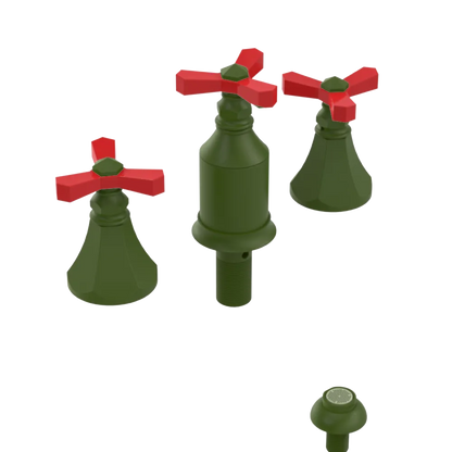 Rubinet Bidet Fitting with Spray, Diverter, and Vacum Breaker (Less Drain) Green Envy