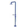 Rubinet Pressure Balance Outdoor Shower with Hand Held Shower & 10" Shower Head (with shelf) - 304 Stainless Steel Blu Jean