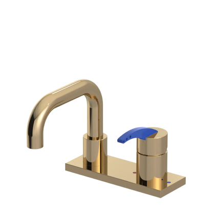 Rubinet 4" Centre Single Control Lav. Set. with Genesis spout (less drain) Gold