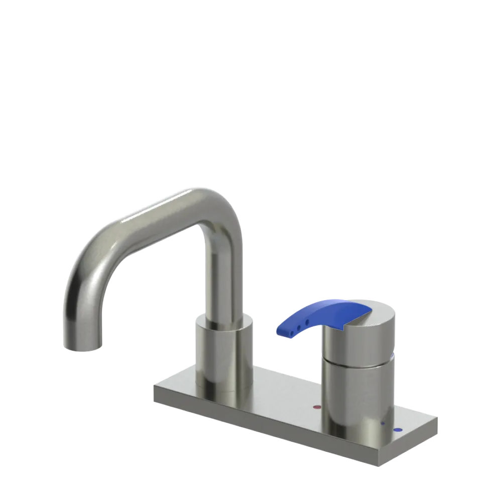 Rubinet 4" Centre Single Control Lav. Set. with Genesis spout (less drain) Satin Nickel