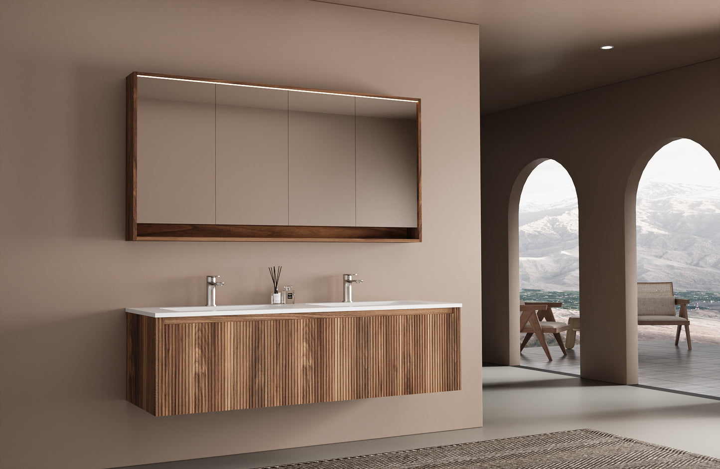 Bergamo - Milan Floating Double Sink Vanity
