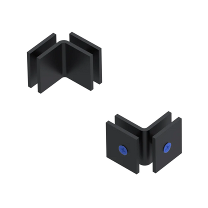 Rubinet 90 Glass to Glass Open Face Matt Black