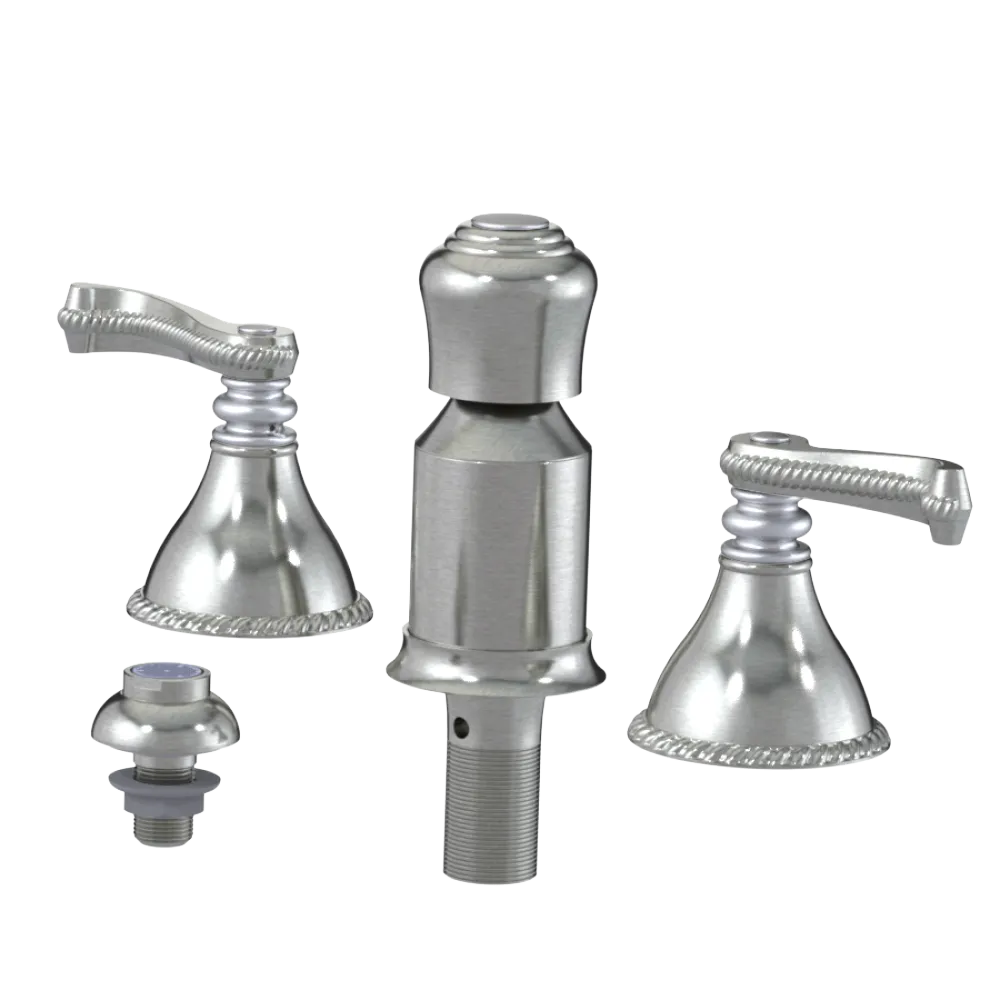 Rubinet Bidet Fitting with Spray, Diverter, and Vacum Breaker (Less Drain) Satin Nickel