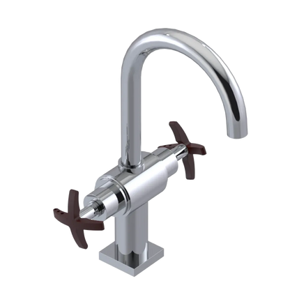 Rubinet Single Hole Dual Handle Lav. Set. (less drain) Chrome