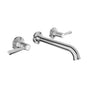 Baril Two handles wall-mounted lavatory faucet, drain not included