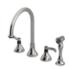 Rubinet Widespread Kitchen Set with Hand Spray Polished Nickel