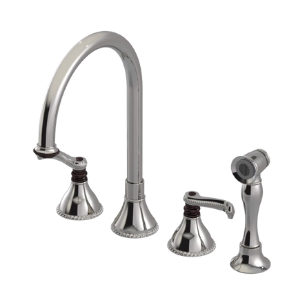 Rubinet Widespread Kitchen Set with Hand Spray Polished Nickel