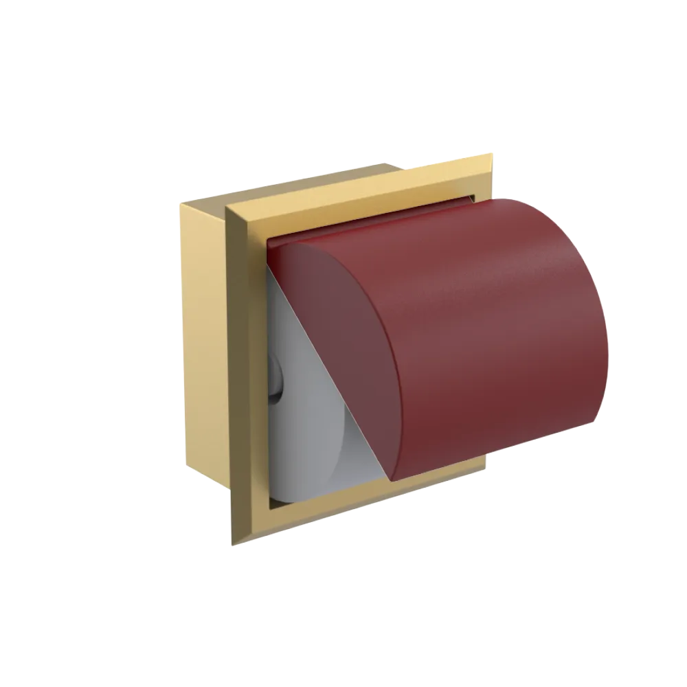 Rubinet RECESSED TOILET PAPER HOLDER Satin Brass