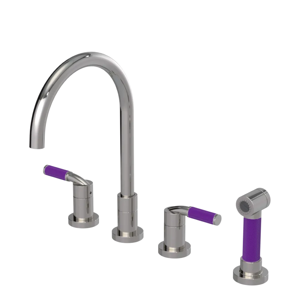Rubinet Widespread Kitchen Set with Hand Spray Polished Nickel