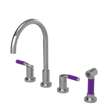 Rubinet Widespread Kitchen Set with Hand Spray Polished Nickel