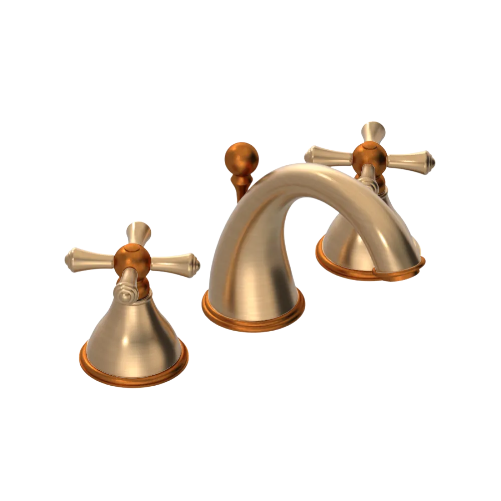 Rubinet Widespread Lav. Set. (less drain) Satin Gold