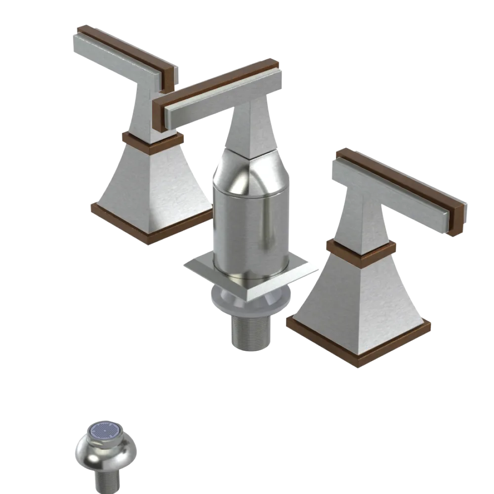 Rubinet Bidet Fitting with Spray, Diverter, and Vacum Breaker (Less Drain) Satin Nickel