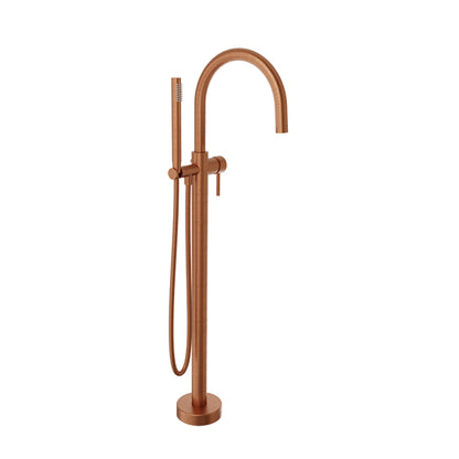 Baril Floor-mounted tub filler with hand shower