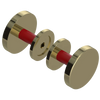 Rubinet Shower Door Knob (set) Natural Brass