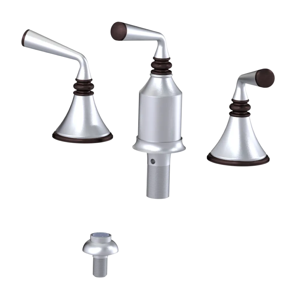 Rubinet Bidet Fitting with Spray, Diverter, and Vacum Breaker (Less Drain) Satin Chrome