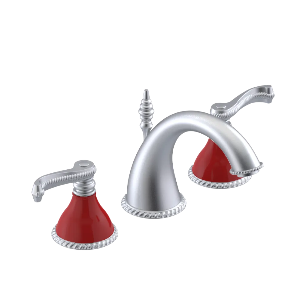 Rubinet Widespread Lav. Set. (less drain) Satin Chrome